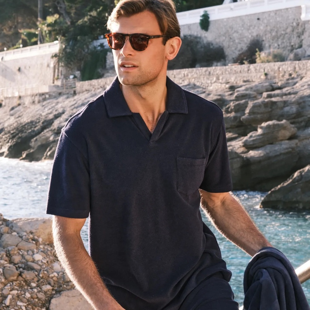 SIMPLY SOUTHERN•navy blue men’s terry polo short sleeve shirt XXL NWT
